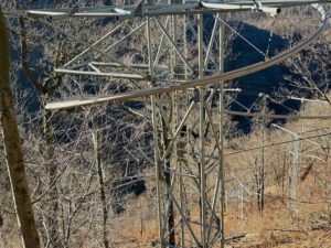 Metallgestänge der Flyline,