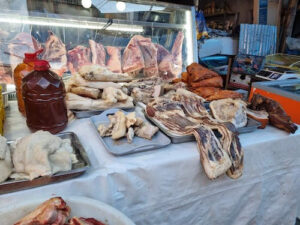 Fleischsstand auf dem Markt in Telavi