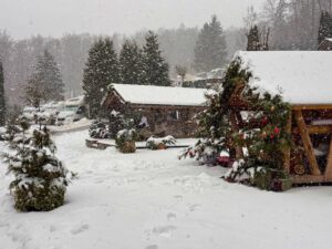 Hütten auf dem Campingplatz