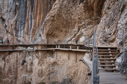 Alter und neuer Weg des Caminito del Rey