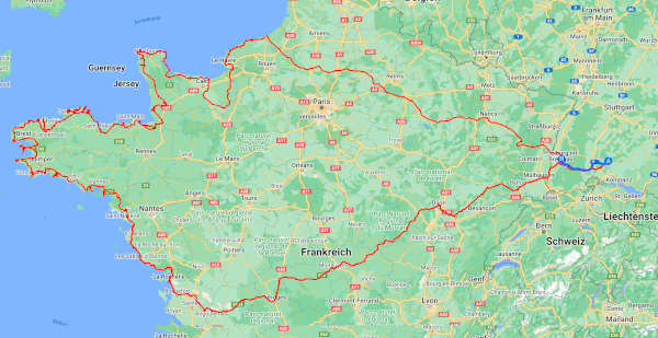 Landkarte Normandie und Bretagne