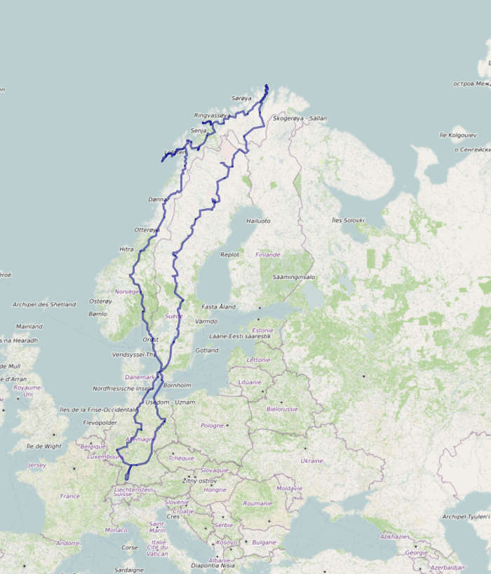 Gesamtkarte Nordlandfahrt